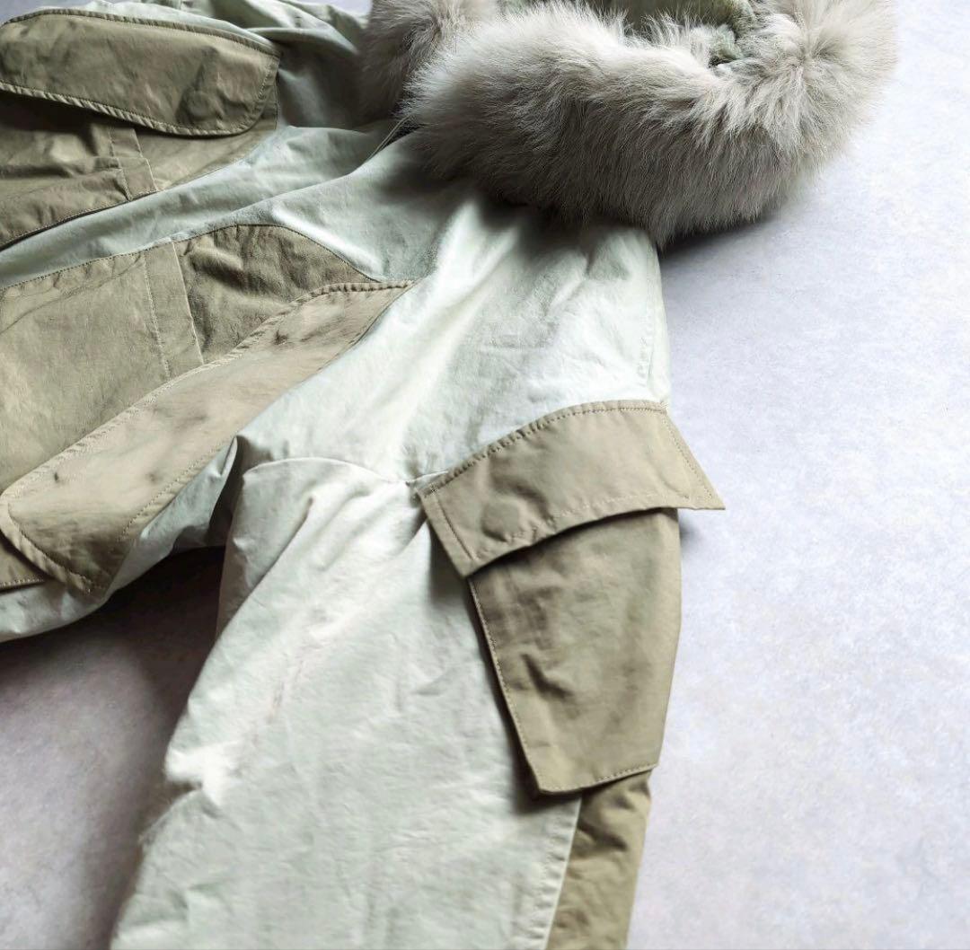 美品✨ スコットクラブ ミリタリーファーブルゾン フォックスファー カーキ 9号