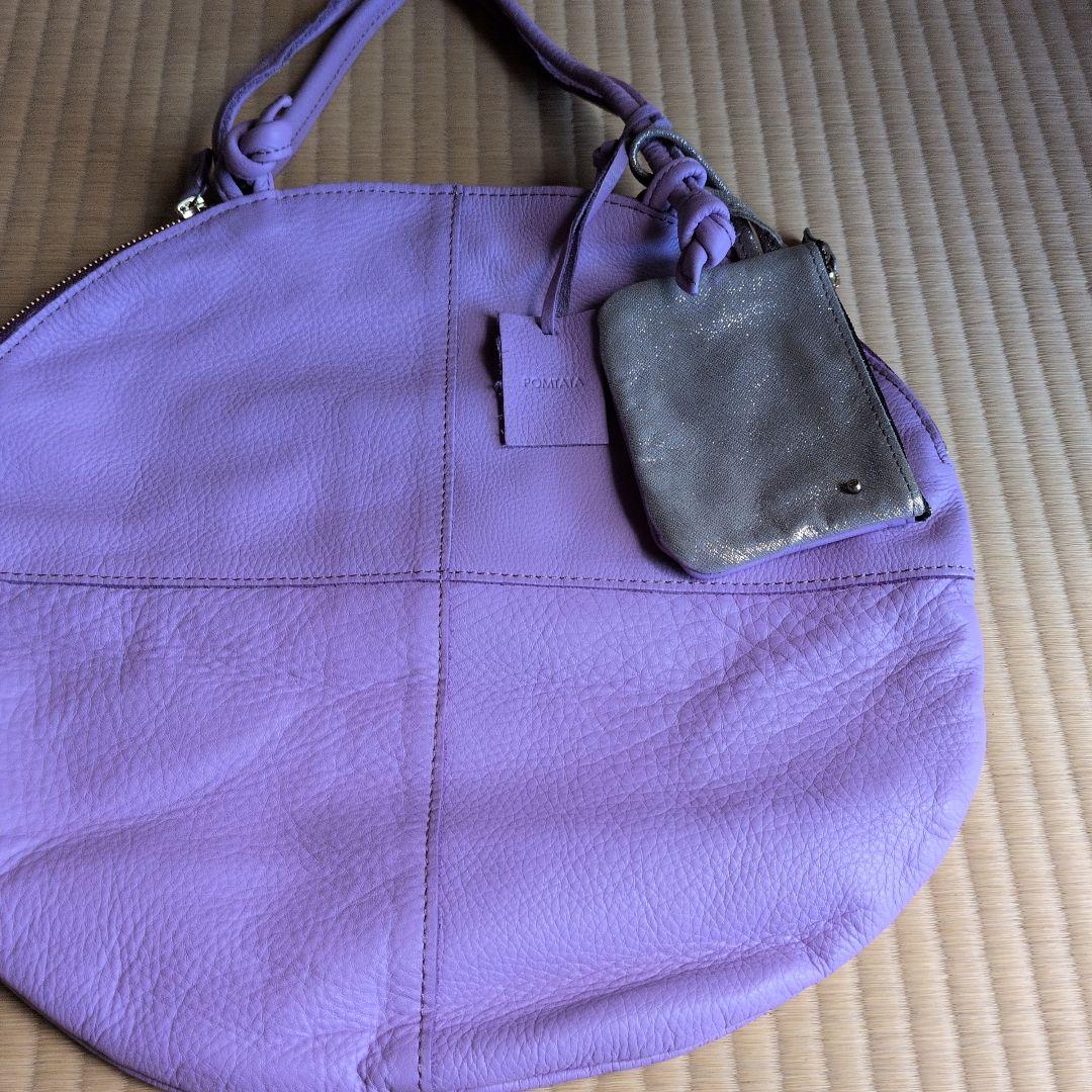 POMTATA ラベンダー レザー バッグ
