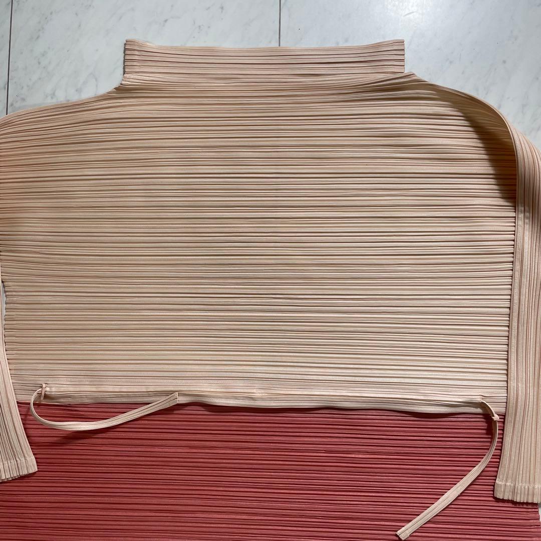 プリーツプリーズ イッセイミヤケ ロングワンピース 横プリーツ バイカラー