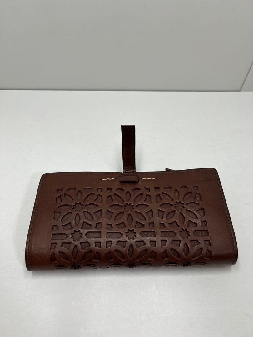 genten ゲンテン 長財布 L字ジップ ナチュラルレザー 本革ダークブラウン