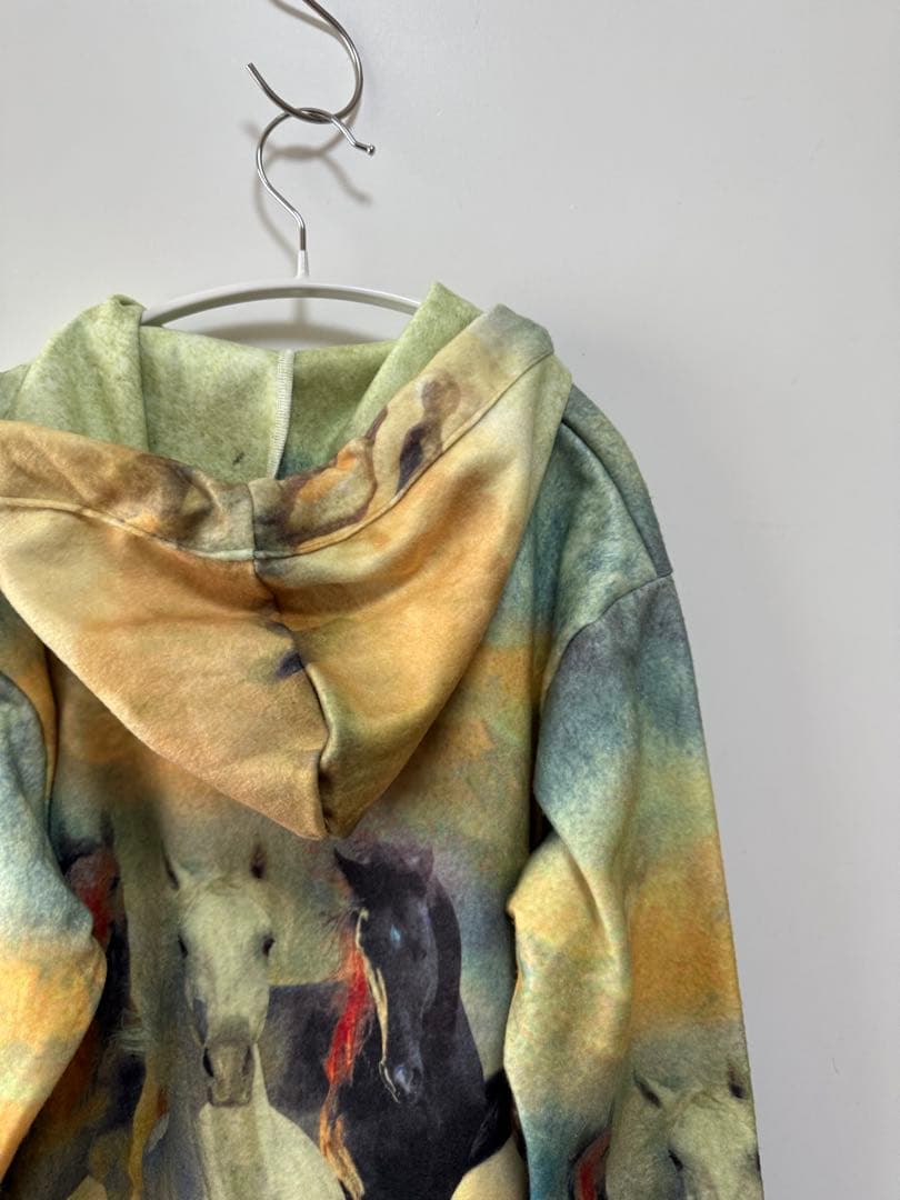 90s usa製 馬柄 ジップアップ フーディー スウェット itimi