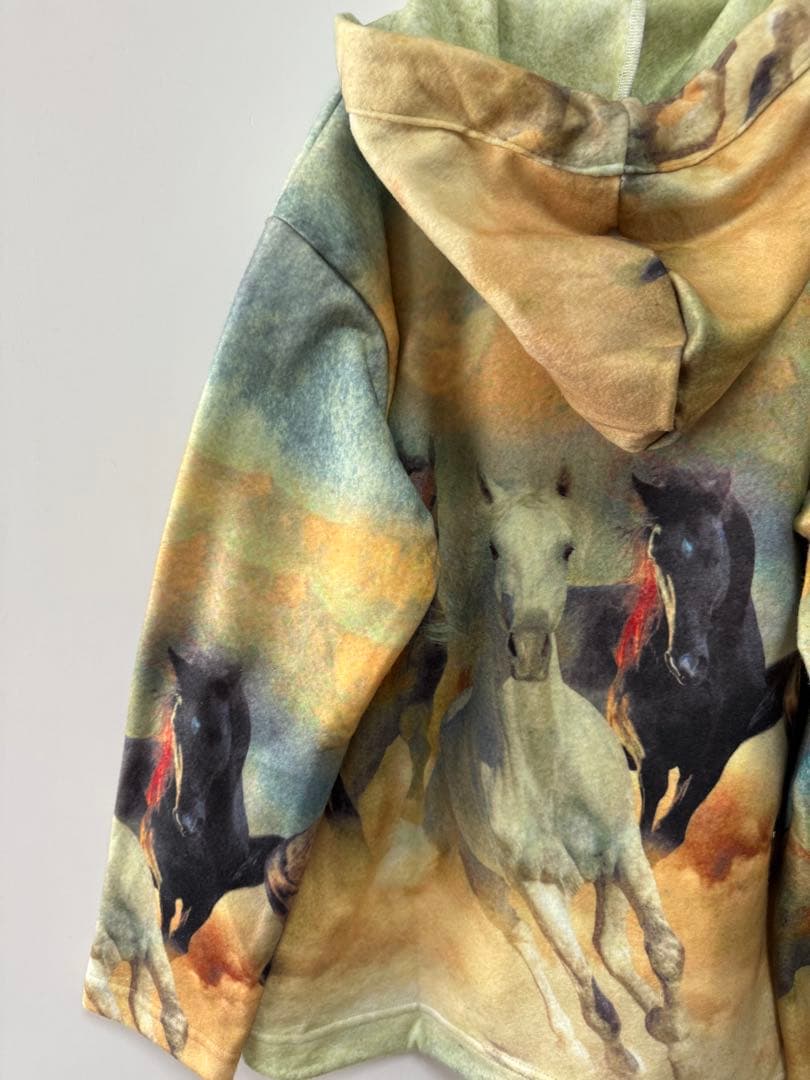 90s usa製 馬柄 ジップアップ フーディー スウェット itimi