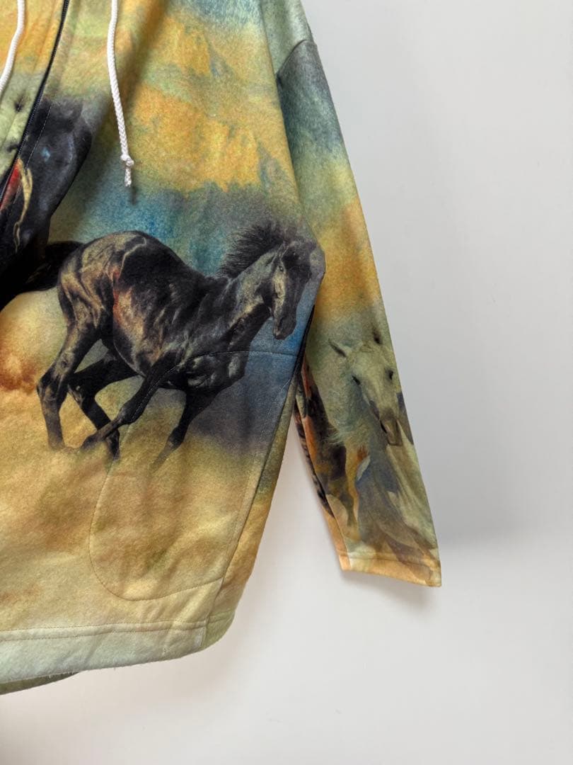 90s usa製 馬柄 ジップアップ フーディー スウェット itimi