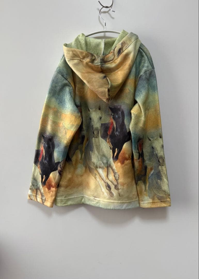 90s usa製 馬柄 ジップアップ フーディー スウェット itimi