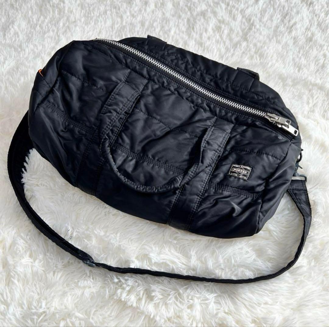 PORTER ブラック ドラムバッグ