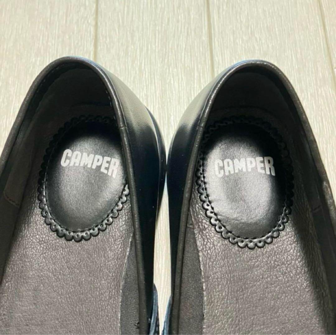 【美品】カンペール CAMPER スパイラルコメット フラットシューズ36黒