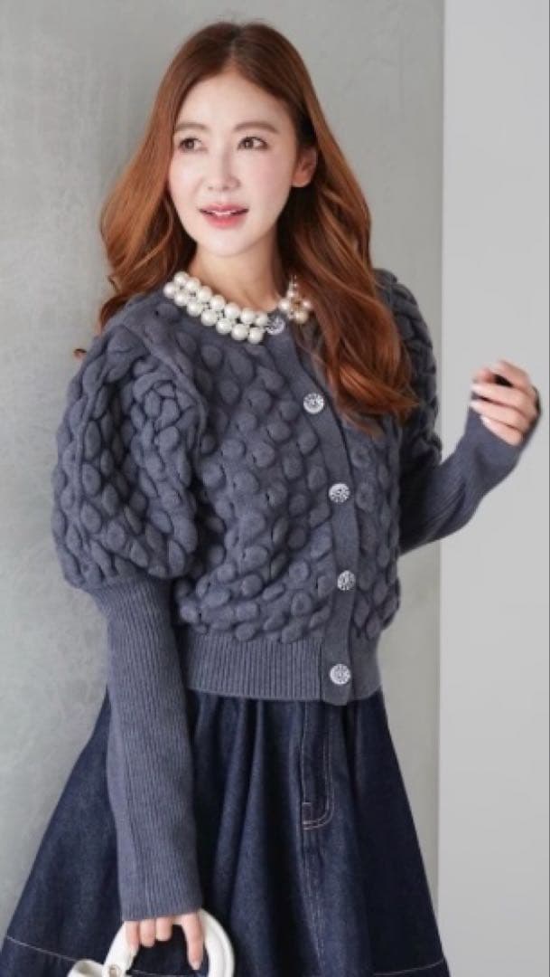 obli パール　カーディガン　新品タグ付き