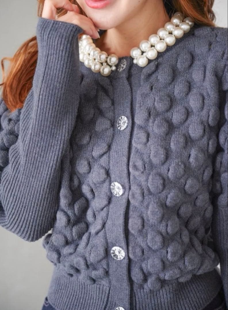 obli パール　カーディガン　新品タグ付き