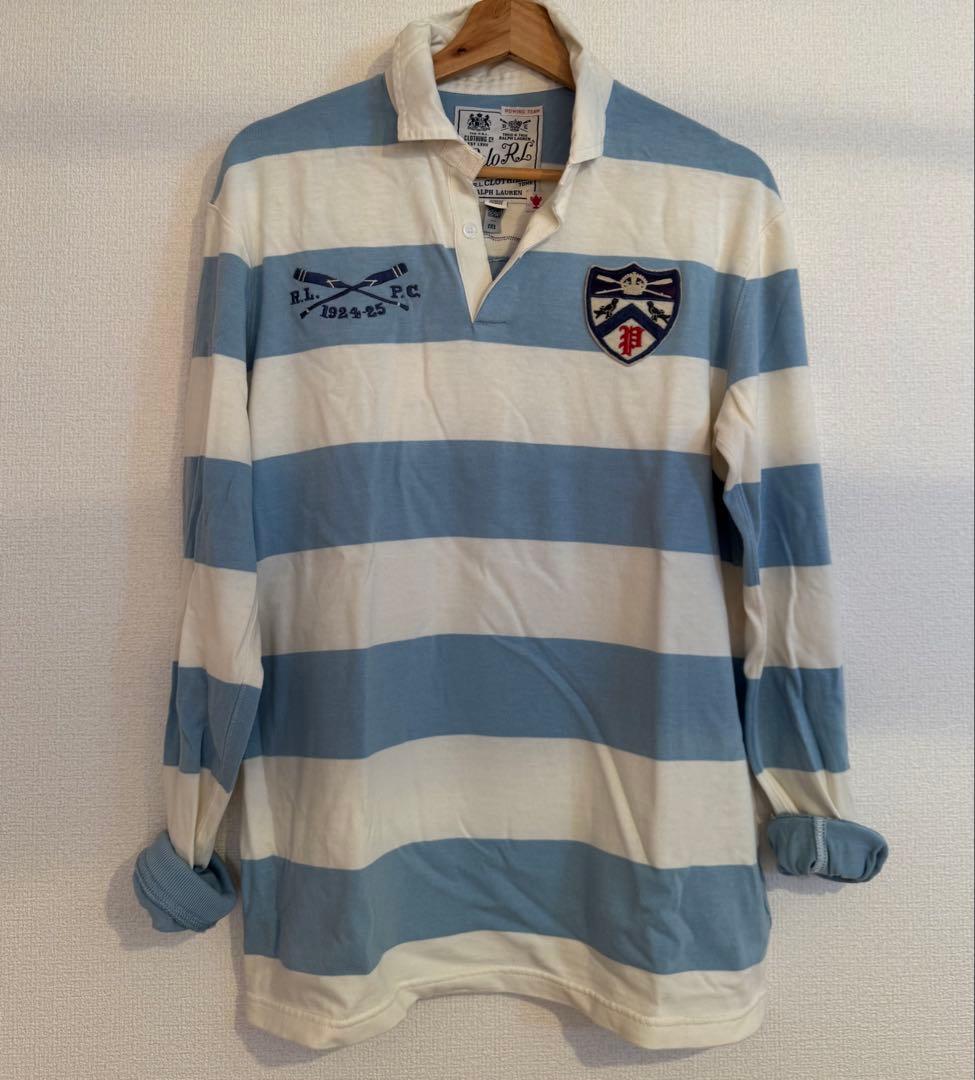 Ralph Lauren ラガーシャツ 青と白 ストライプ