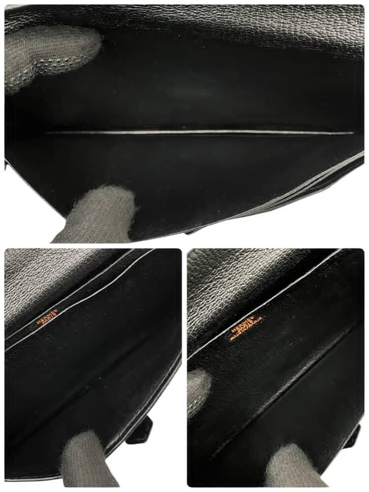 美品 HERMES エルメス ベアン スフレ ▢L刻印 長財布 ブラック