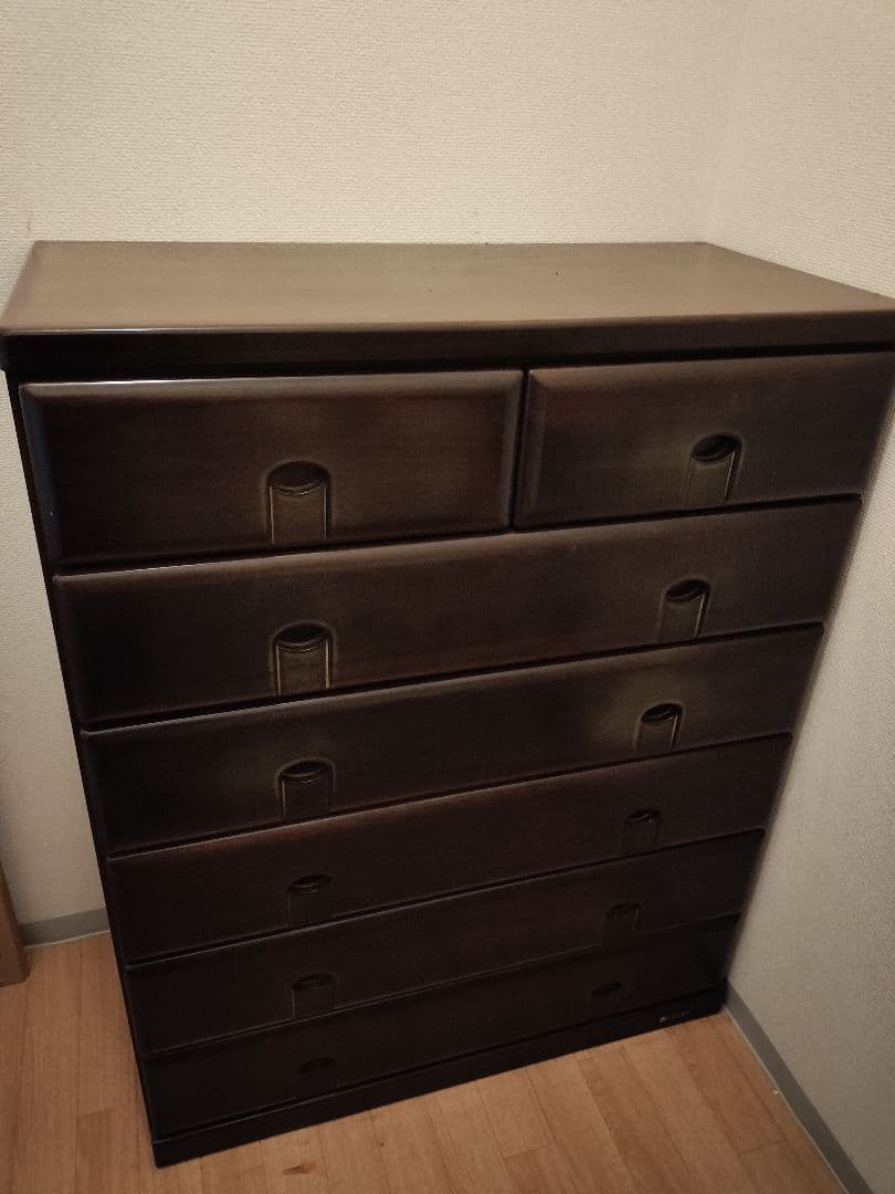 大塚家具★ダークブラウン 6段チェスト 桐タンス着物収納
