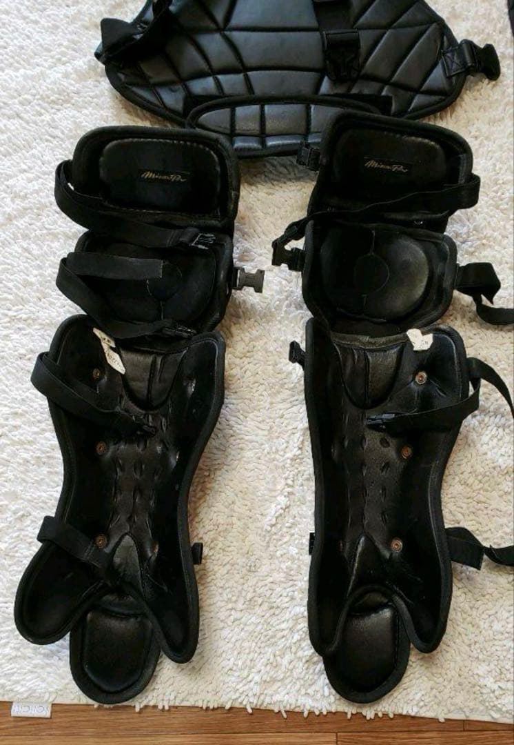 ぬ*ち様 ミズノプロ 軟式 キャッチャー防具 フルセット袋付き