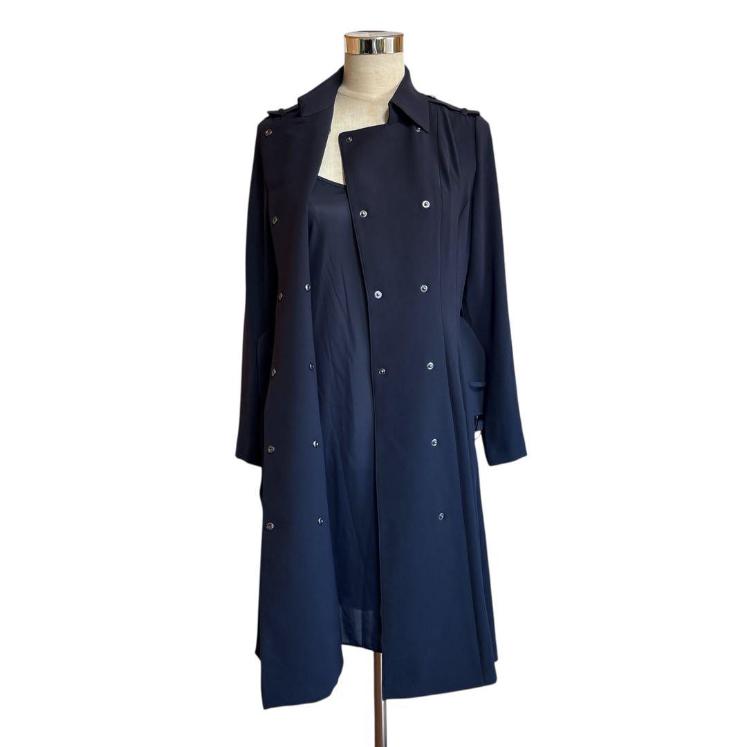 タグ付き EPOCA エポカ 2WAY トレンチ風ワンピース ネイビー 42