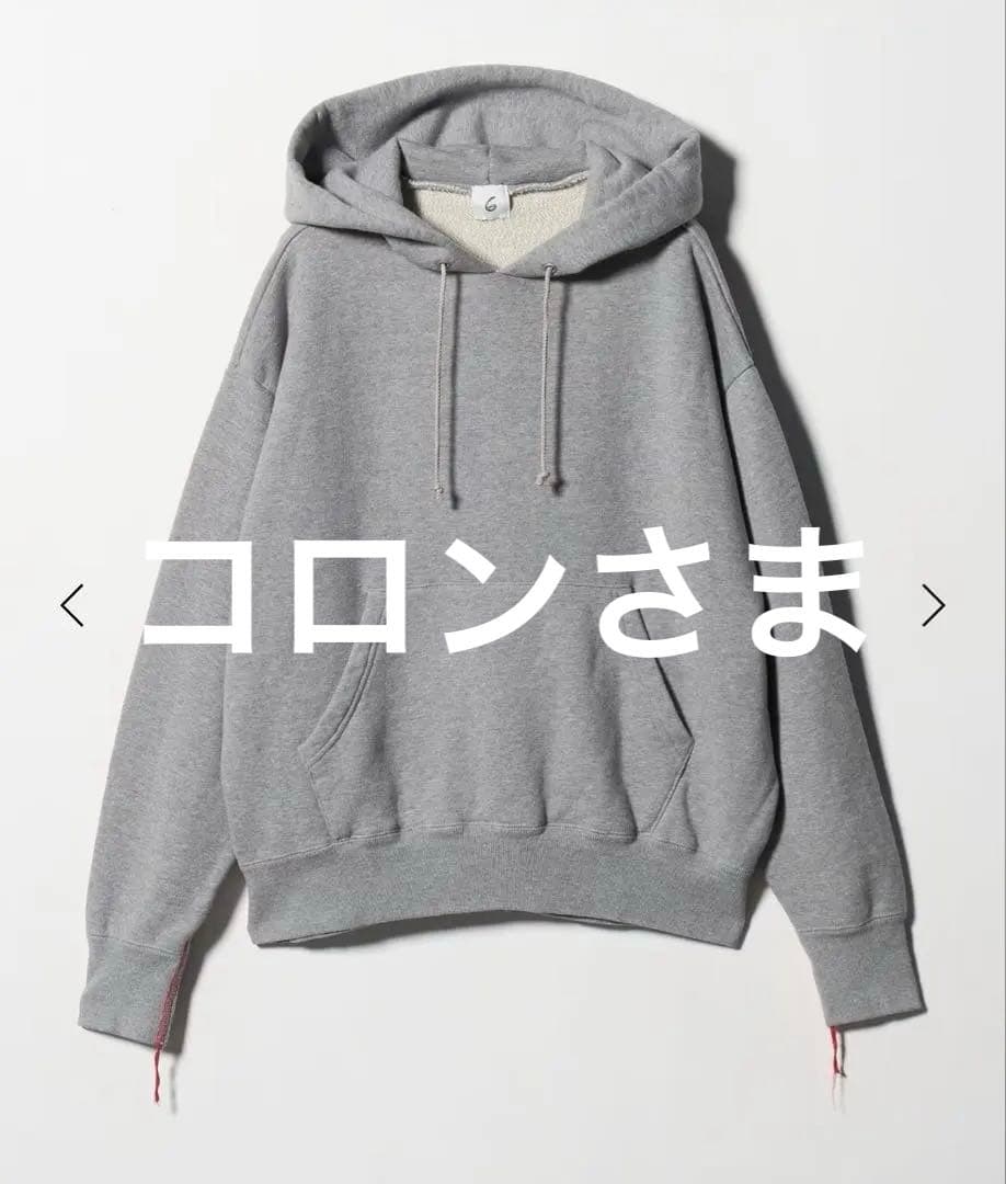 ＜6(ROKU)＞コットン ウラケ フーディ-MD.GRAY