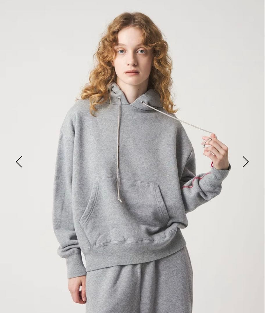 ＜6(ROKU)＞コットン ウラケ フーディ-MD.GRAY