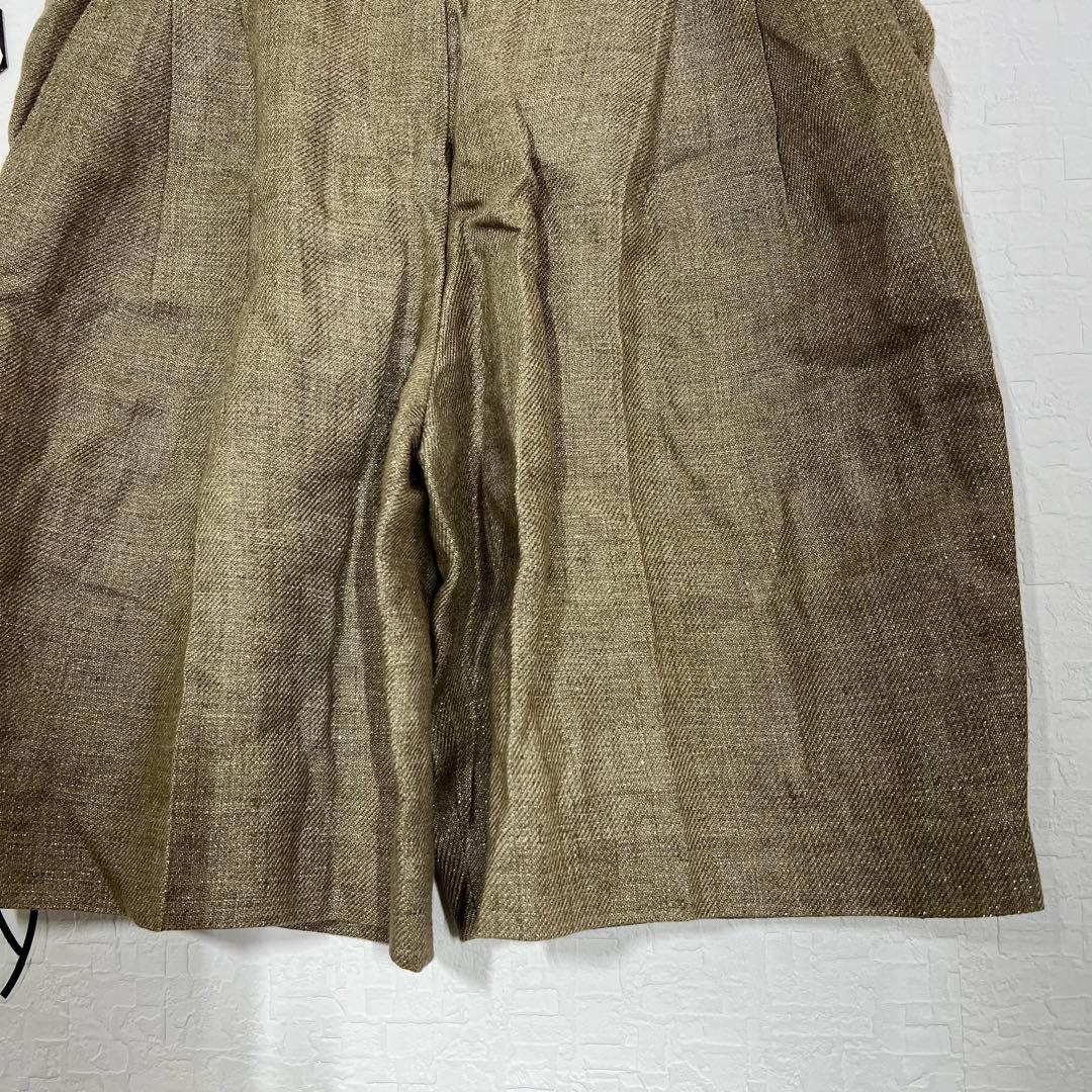 ブルネロクチネリ ハーフパンツ(L相当)リネン イタリア製 ツータック ラメ