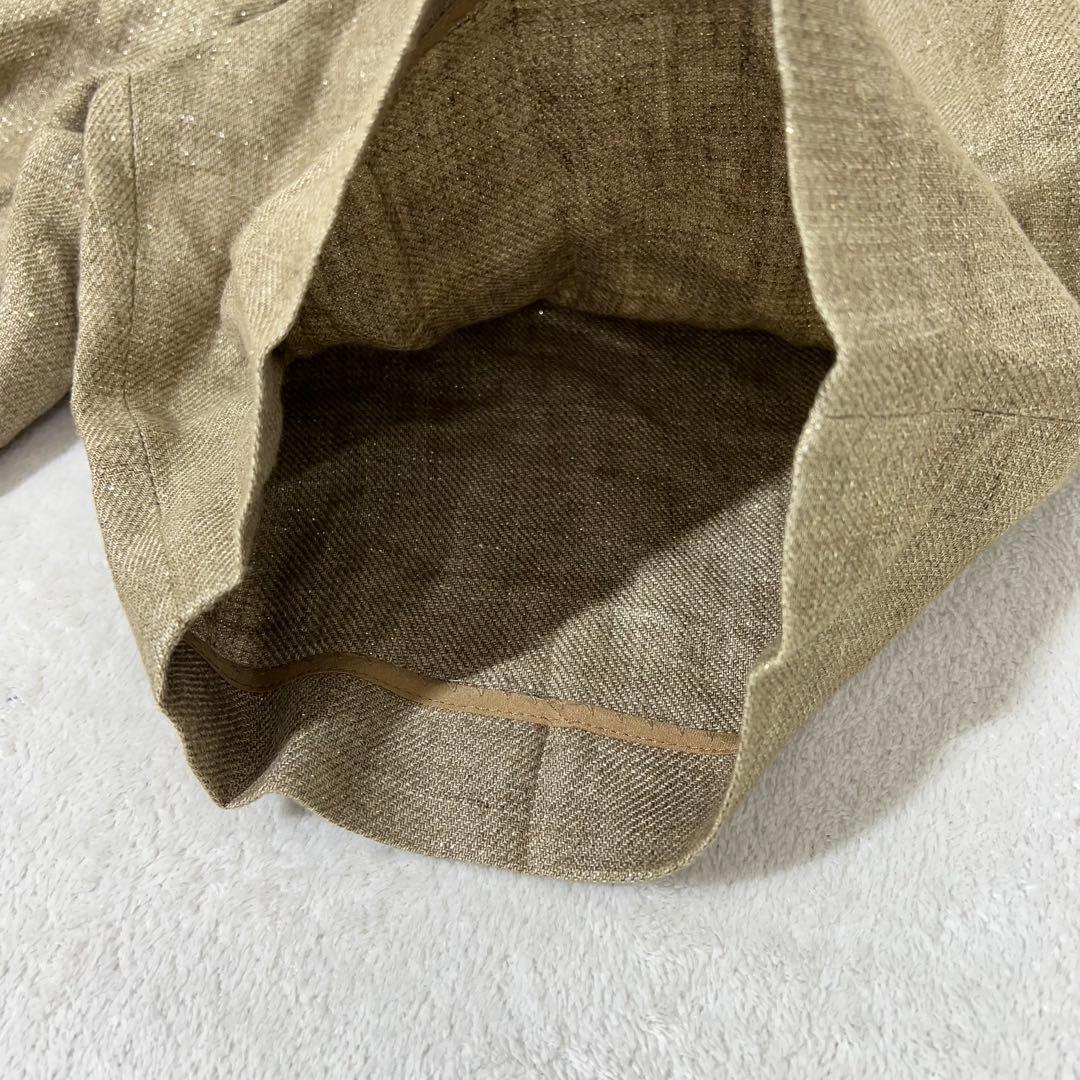 ブルネロクチネリ ハーフパンツ(L相当)リネン イタリア製 ツータック ラメ