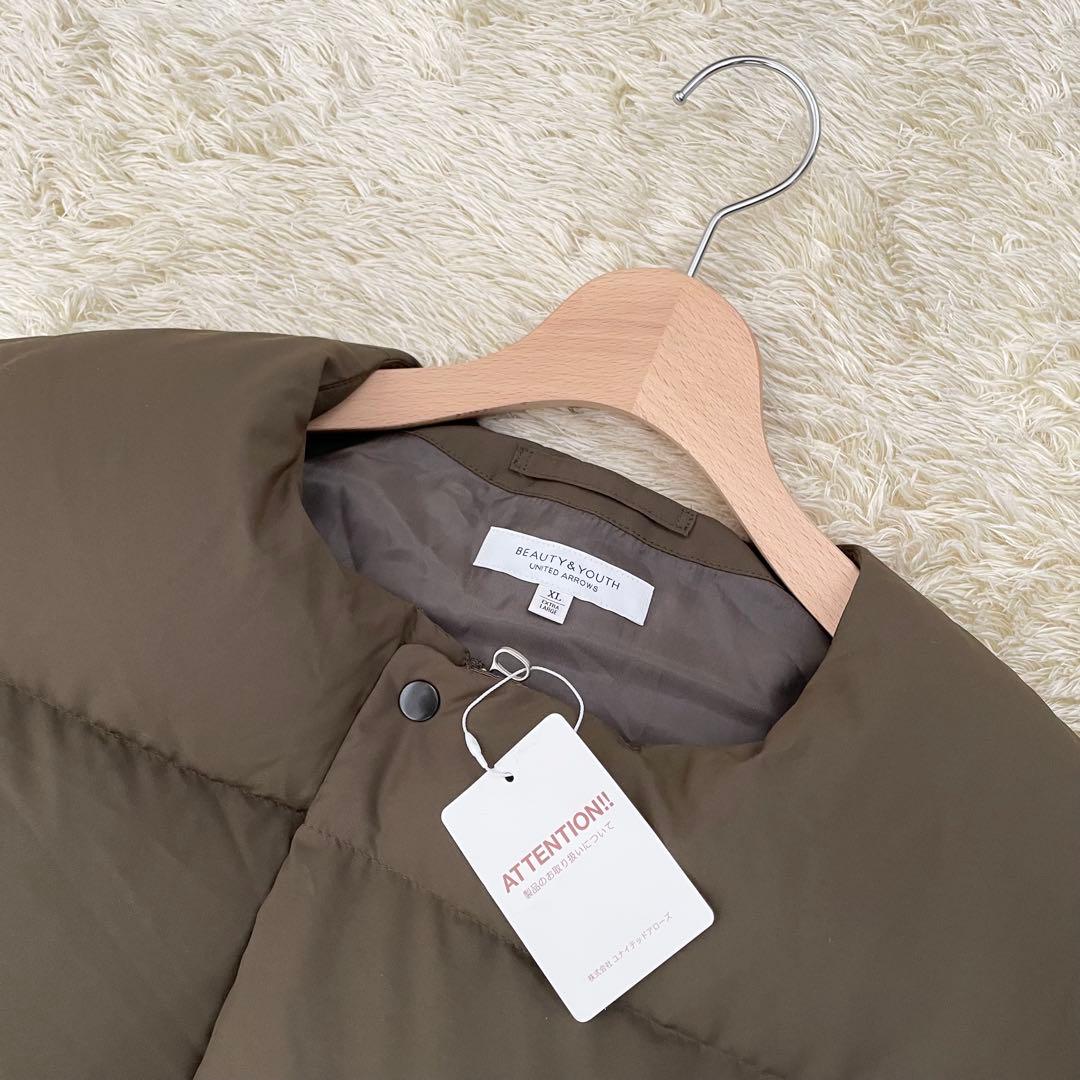 【未使用タグ付き】ユナイテッドアローズ ダウンベスト ノーカラー XLサイズ