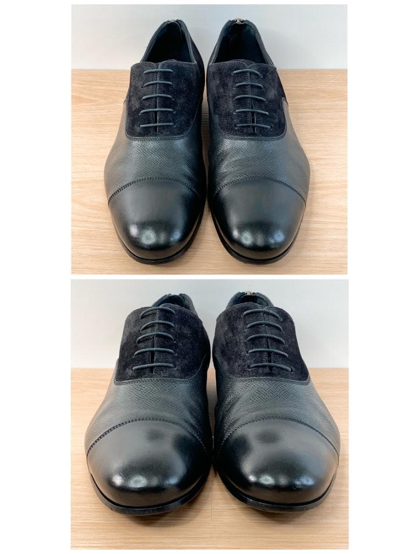 ルイヴィトン タイガ ビジネスシューズ スエード レザー コンビ 黒 26.5㎝