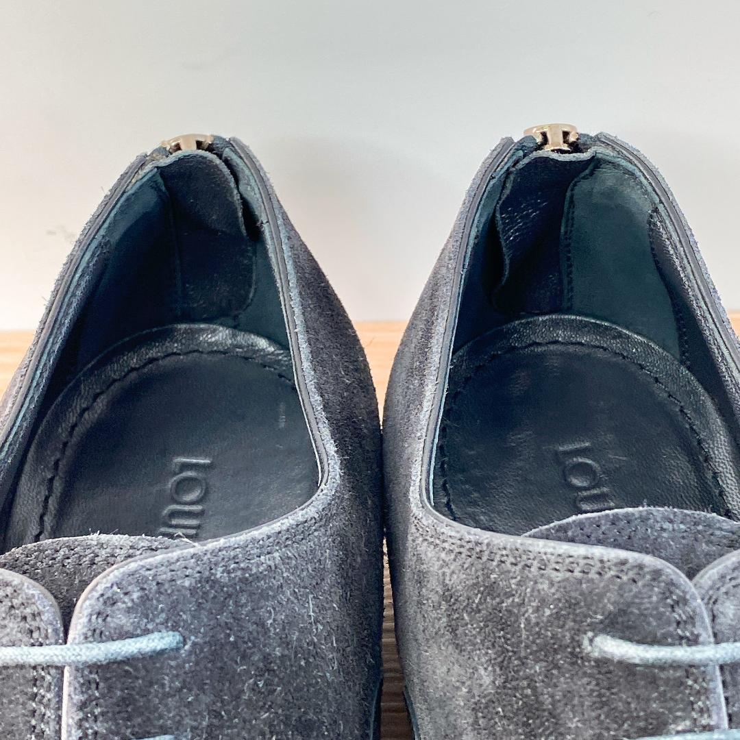 ルイヴィトン タイガ ビジネスシューズ スエード レザー コンビ 黒 26.5㎝