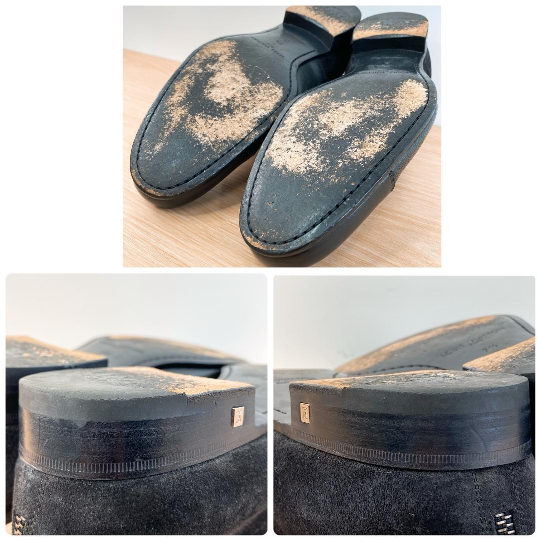 ルイヴィトン タイガ ビジネスシューズ スエード レザー コンビ 黒 26.5㎝