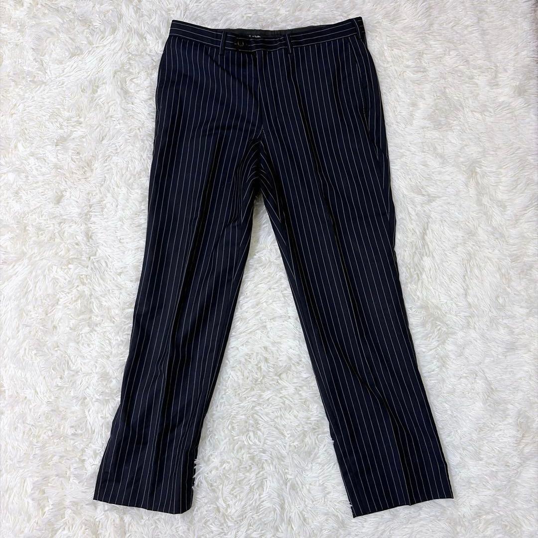 美品✨　ポールスミス　ロンドン　ストライプ　ネイビー　ゼニア　背抜き