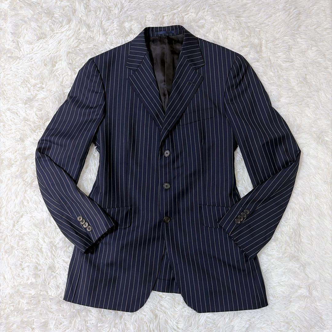 美品✨　ポールスミス　ロンドン　ストライプ　ネイビー　ゼニア　背抜き