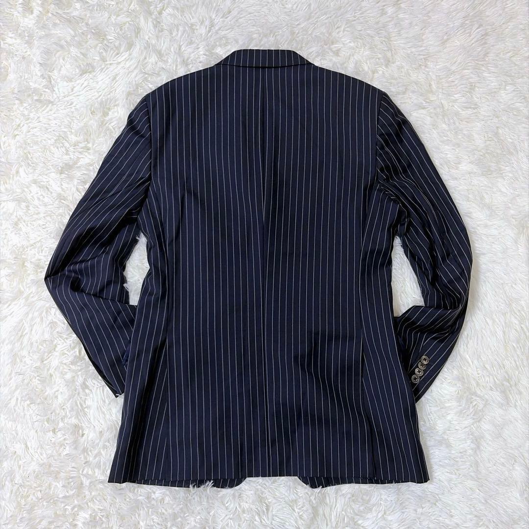 美品✨　ポールスミス　ロンドン　ストライプ　ネイビー　ゼニア　背抜き