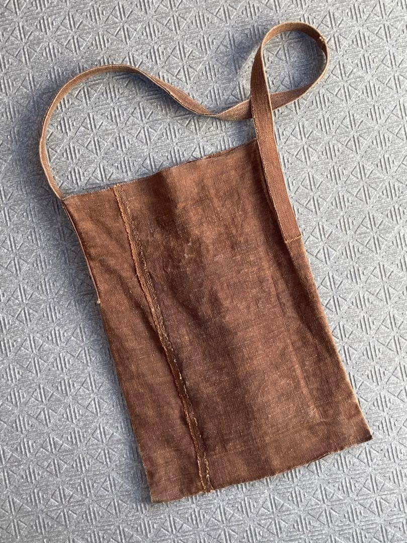 冨沢恭子さん　柿渋染め　ショルダーバッグ　焦茶色
