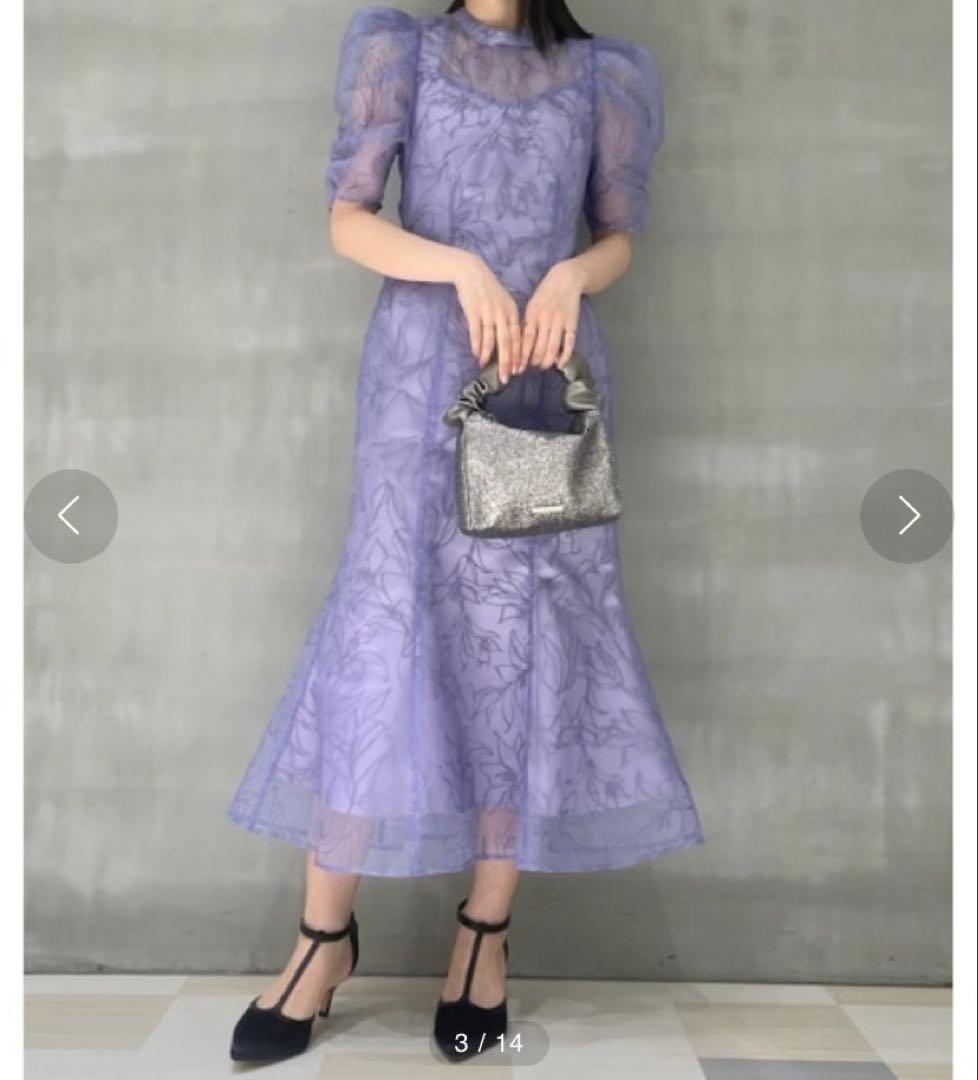 エンボスオーガンジーLilyグリッタードレス Lily Brownリリーブラウン