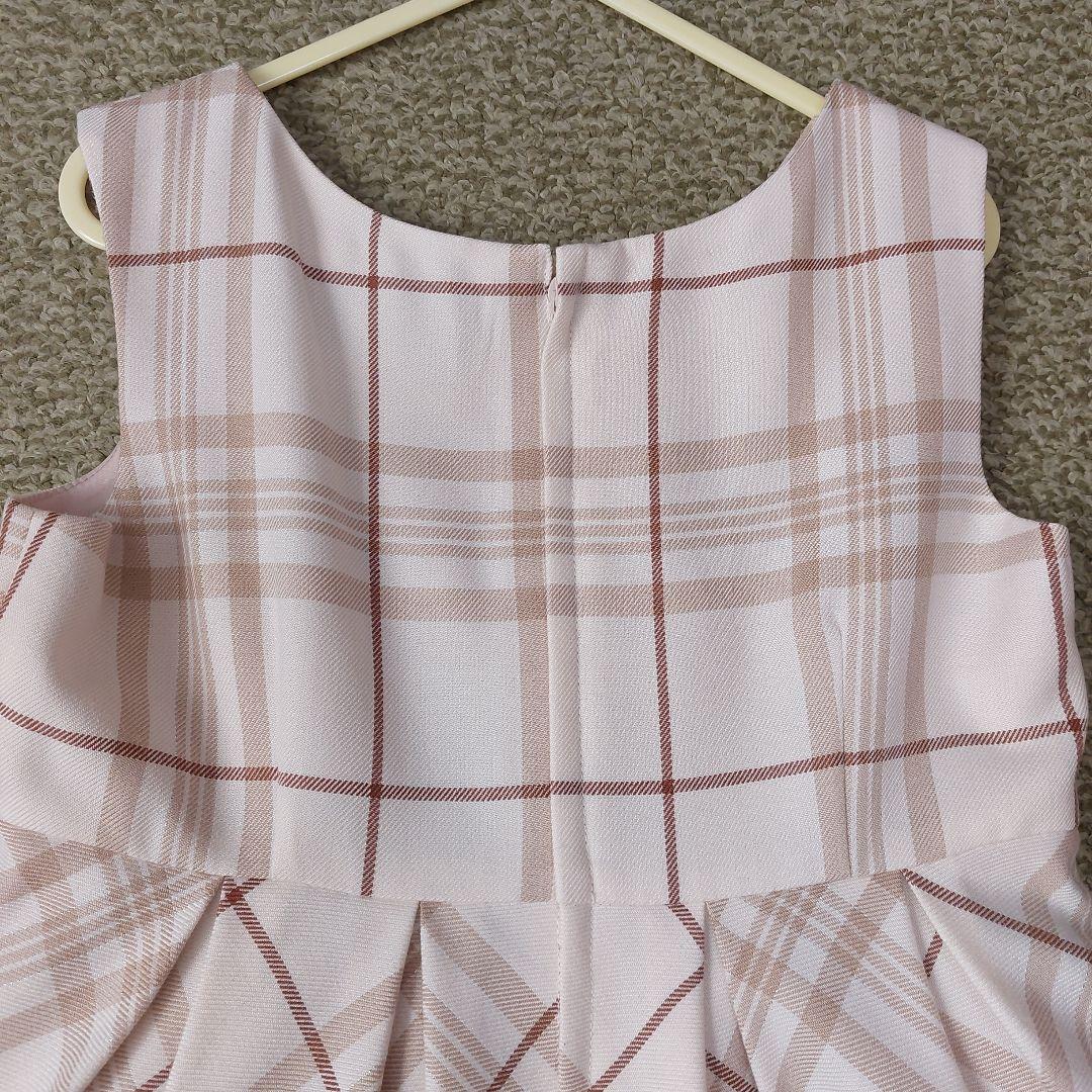 120size ベージュ×チェック 入学 卒園 発表会 セレモニー フォーマル
