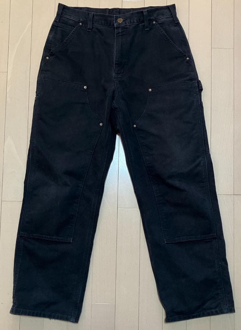 【W32 L30】カーハート ダブルニー ブラック Carhartt 黒