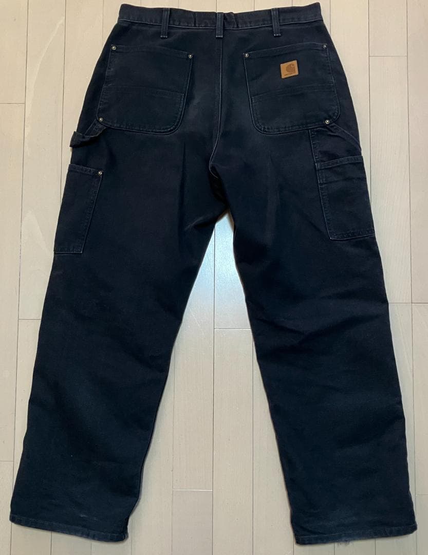 【W32 L30】カーハート ダブルニー ブラック Carhartt 黒