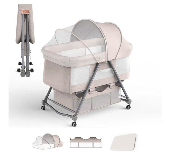 折りたたみベビーベッド マットレス付き