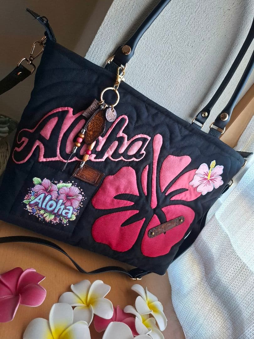 特別価格！ラスト！　ハワイアンキルト バッグ　2WAYファスナー P