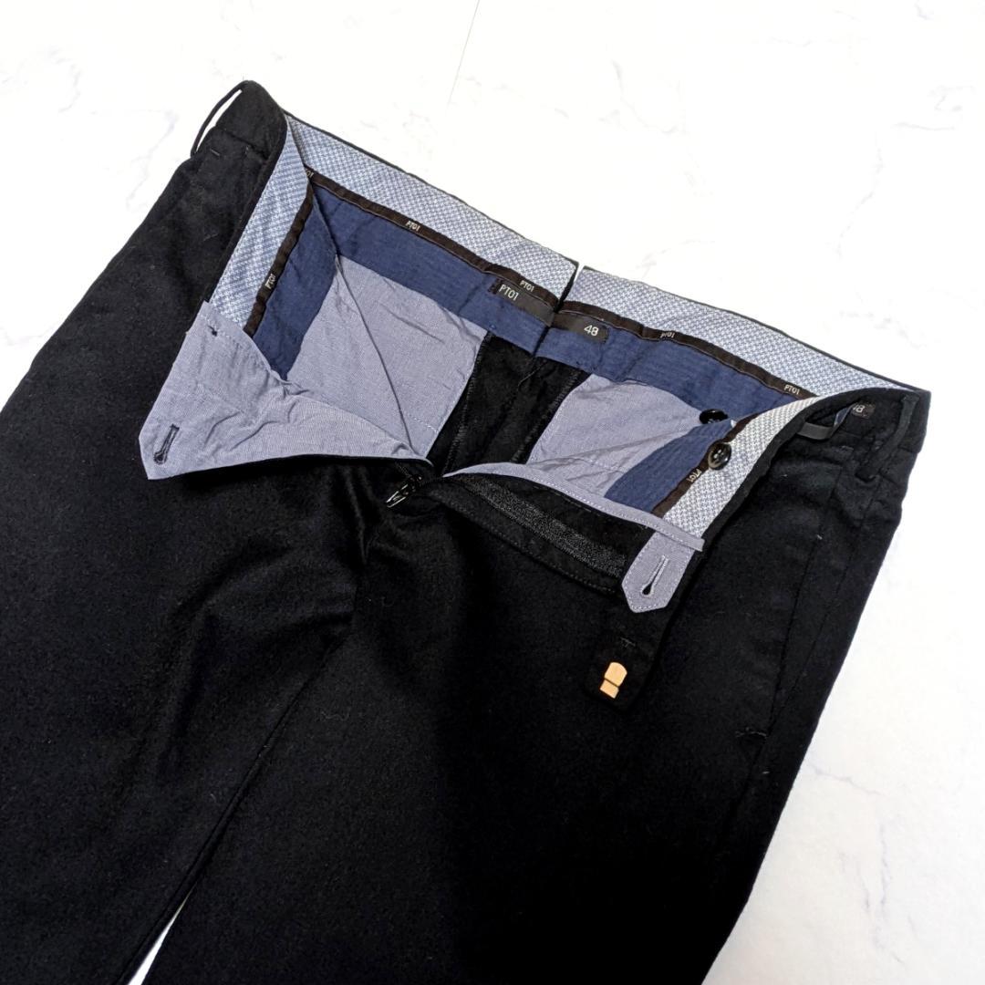 PT01 ウール混 SKINNY FIT ストレッチ スラックス 48