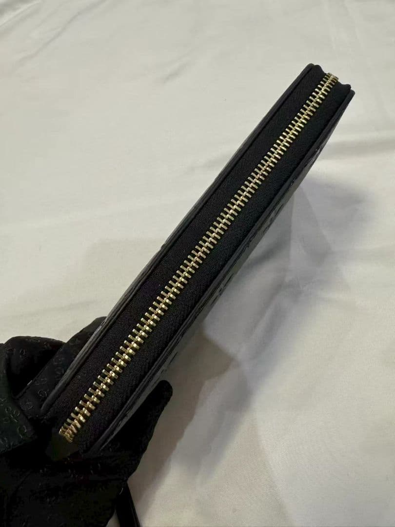 【匿名送料込み】 ファスナー 長財布 ブラック