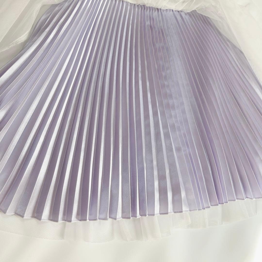 ラベンダー×ホワイト 120 セレモニー 入学 卒園 発表会 フォーマル