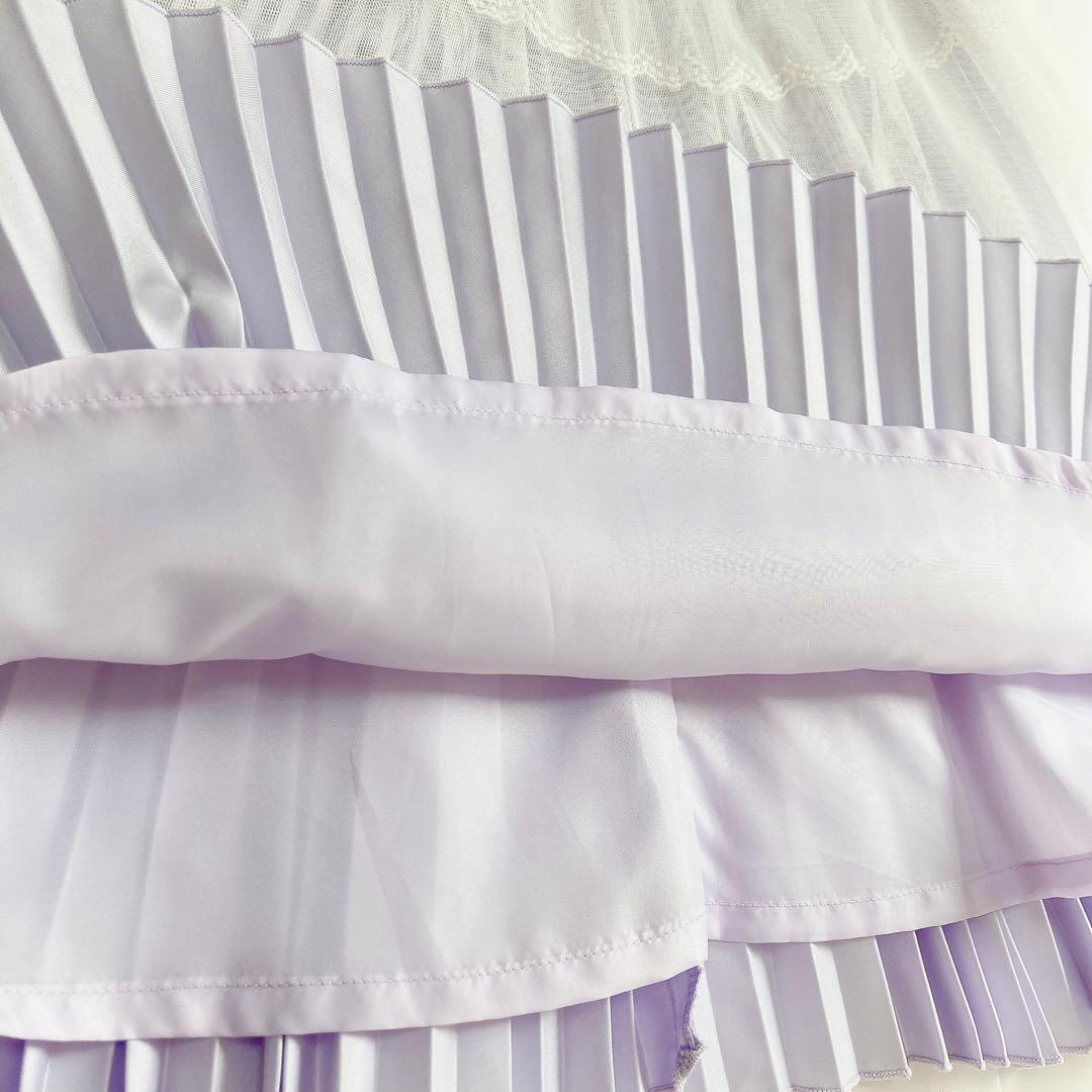 ラベンダー×ホワイト 120 セレモニー 入学 卒園 発表会 フォーマル