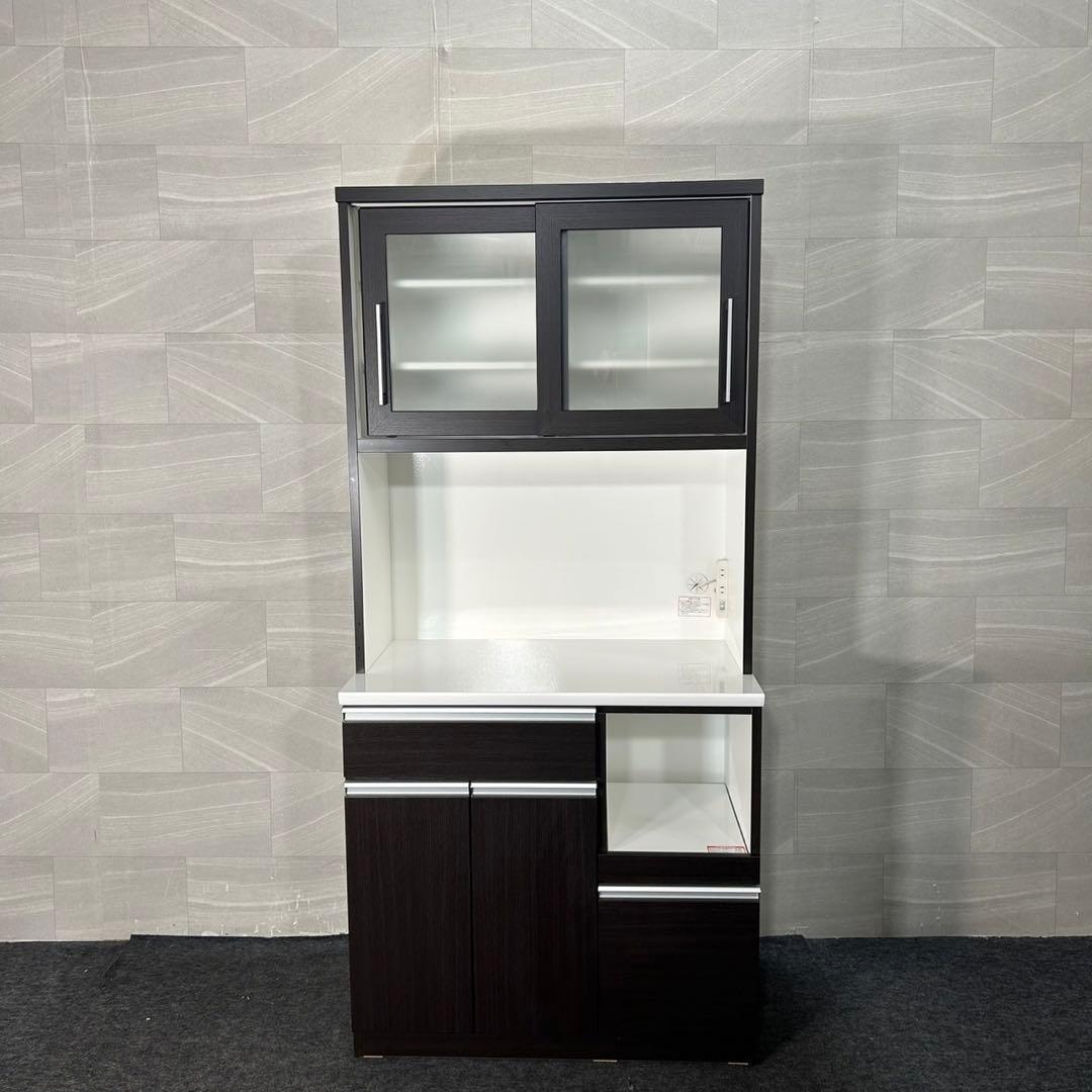 ニトリ 食器棚 レジューム 幅90cm シンプル キッチンボード d4006