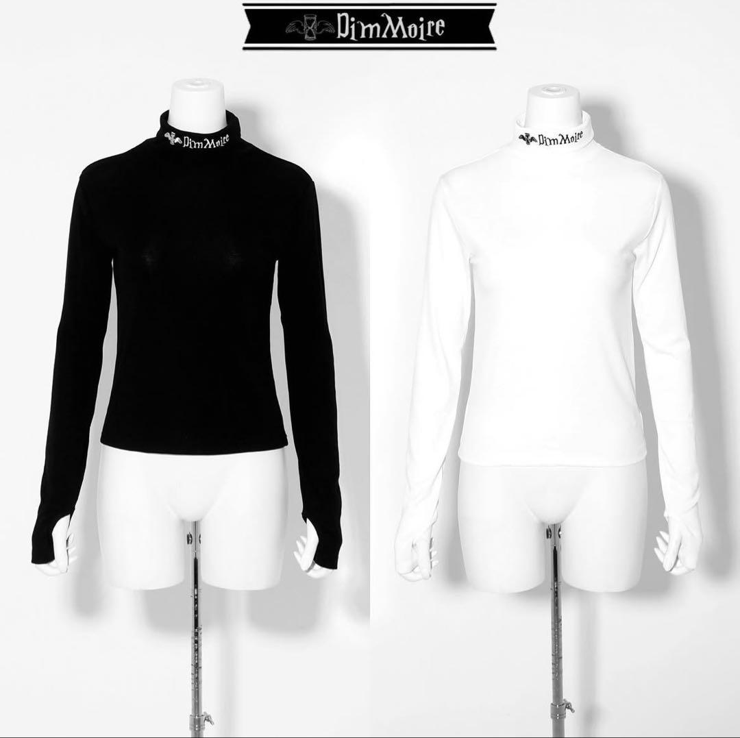 DimMoire ディムモアール ロゴ刺繍ハイネックトップス ブラック