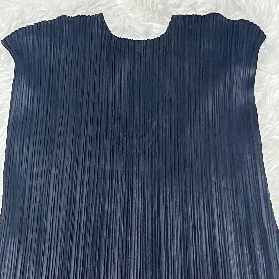 プリーツプリーズ　チュニック　Aライン　ワンピース　L フレンチスリーブ　黒