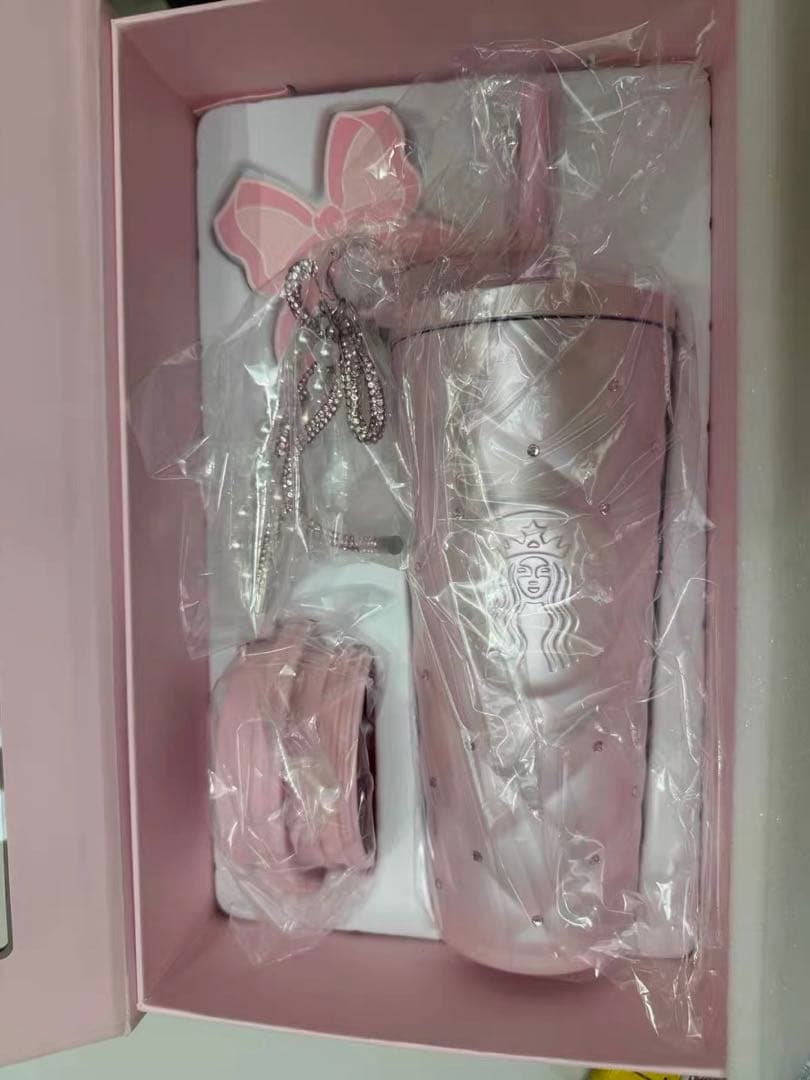 中国スターバックス　ステンレスタンブラー　ラインストーン　バレンタイン2個セット