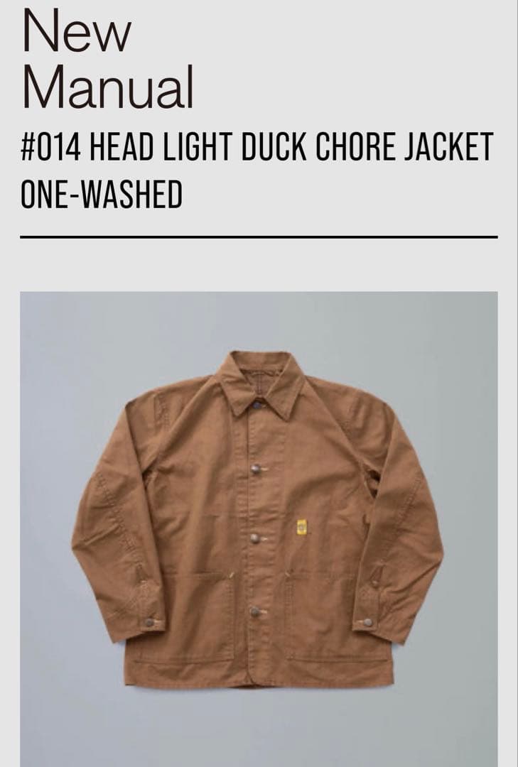 ジャケット・アウター new manual HEAD LIGHT DUCK CHORE JACKET