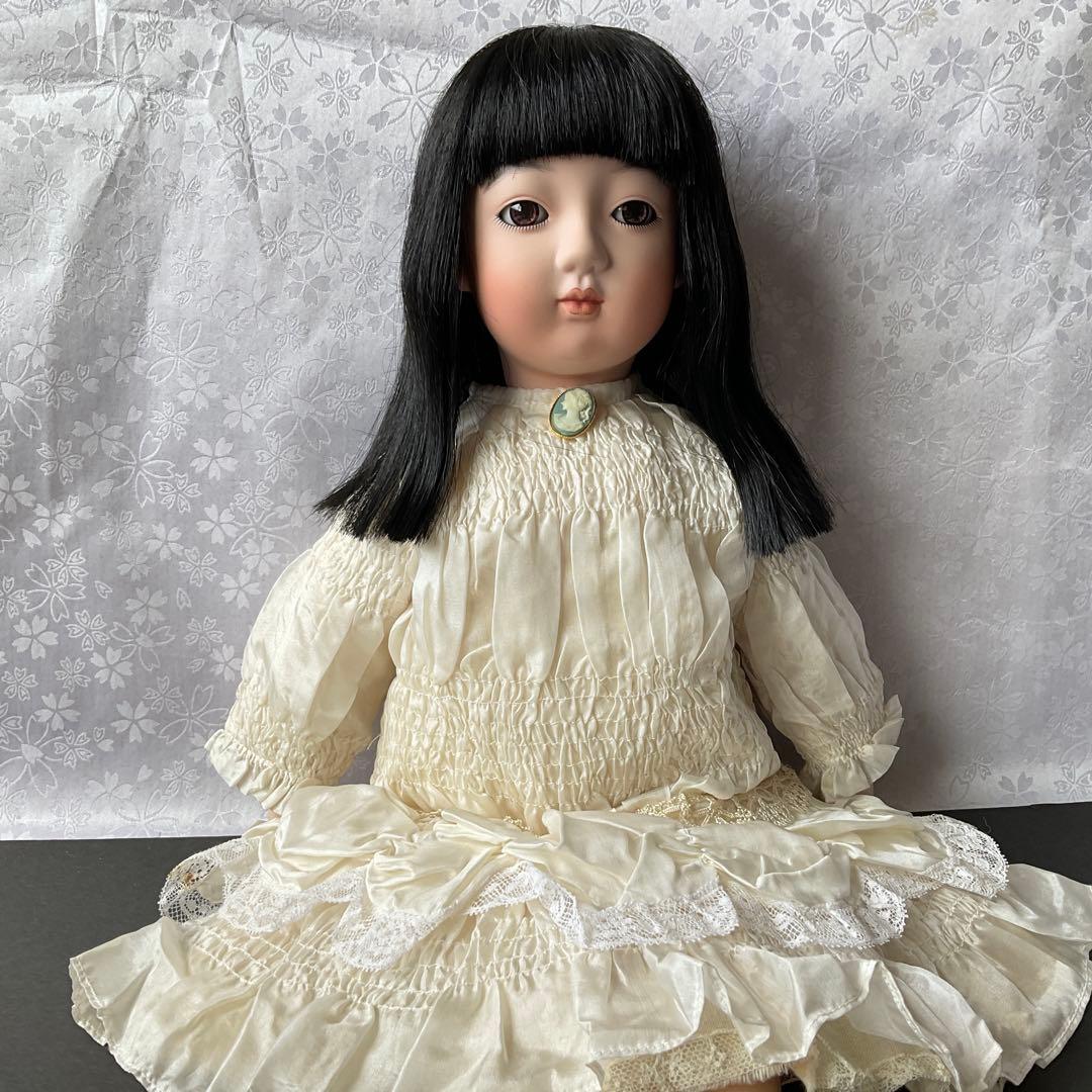 専用　市松人形　ビスク市松人形　ビンテージドレス着抱き市松人形