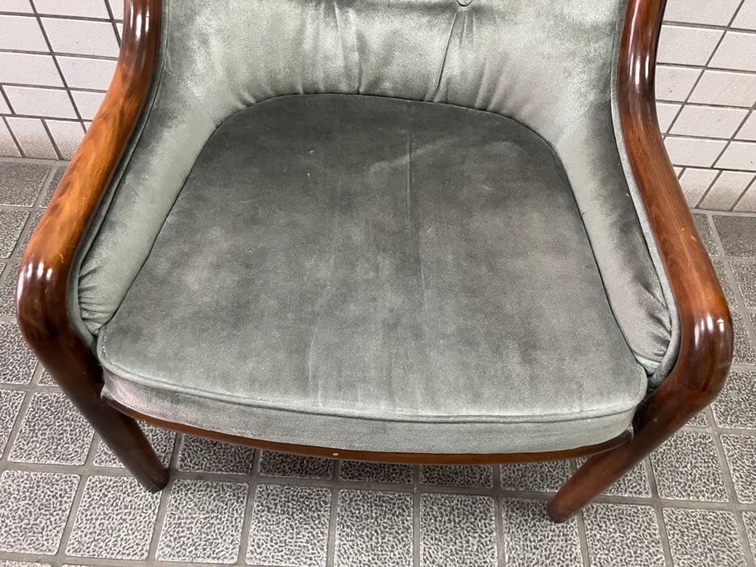 Tatsuオールドカリモクkarimoku モケット　シングルアームソファ