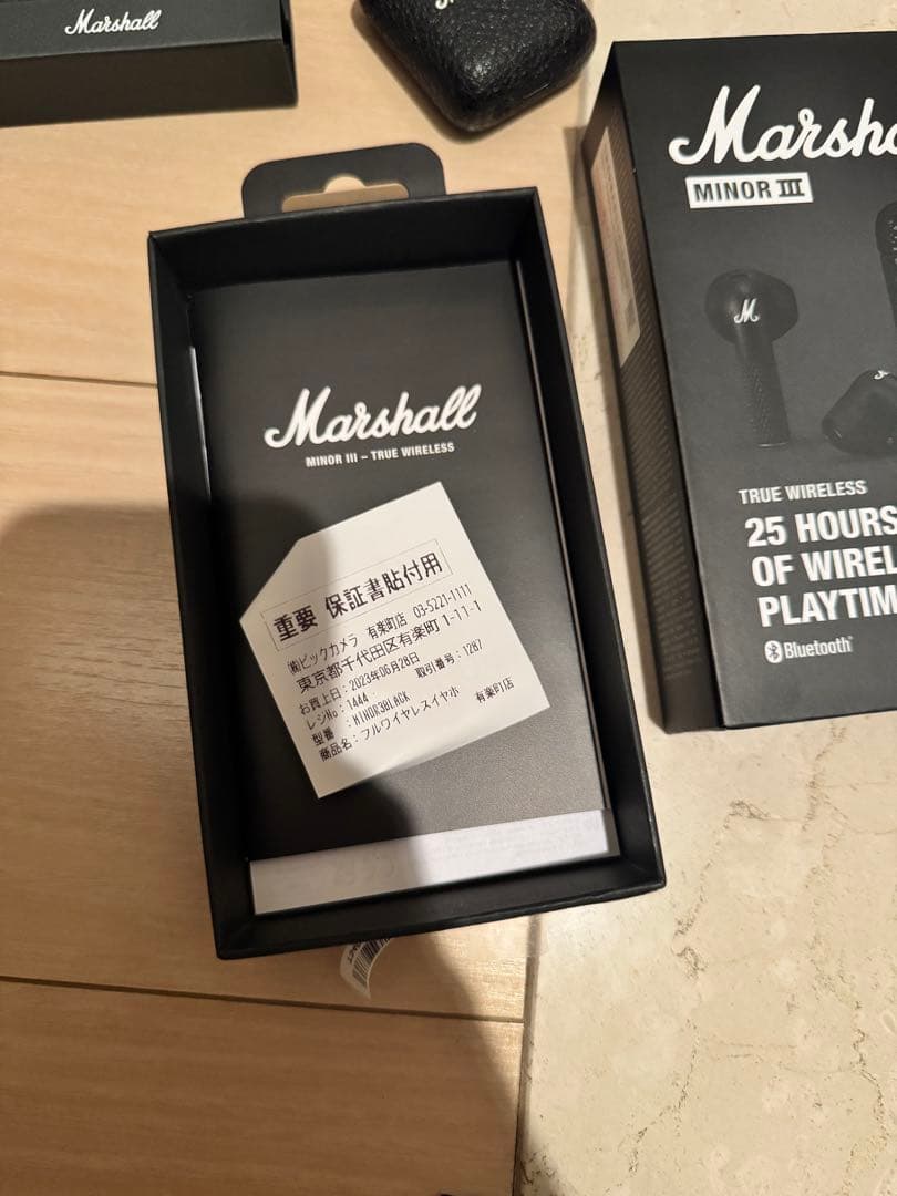 Marshall Minor III ブラック ワイヤレスヘッドホン