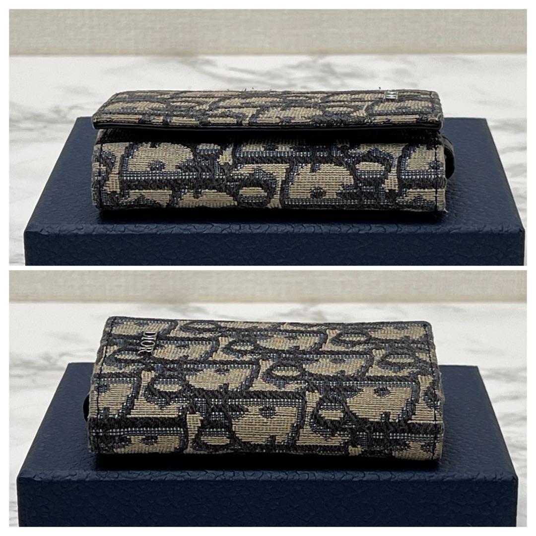 ディオール キーケース オブリーク ジャカード 現行品 ベージュ/ブラック