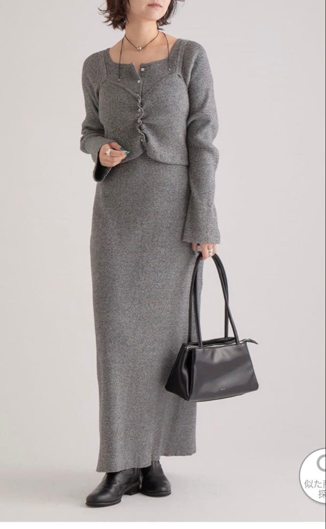 mysticニットビスチェ付きワンピース