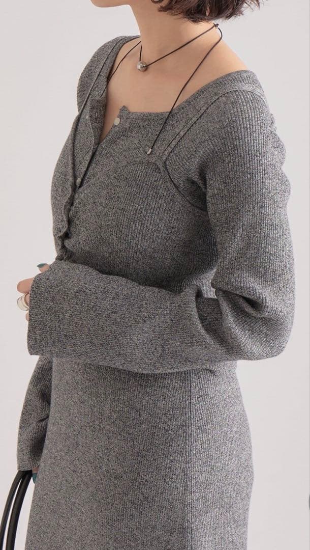 mysticニットビスチェ付きワンピース